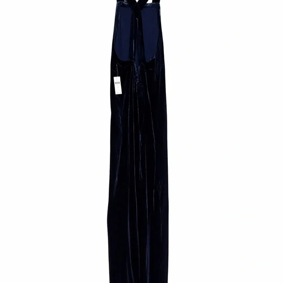 Anthropologie Navy Velvet Halter Maxi Dress NWT M - Picture 2 of 11